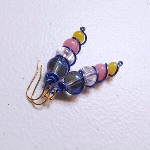 Spring Sunshine Earrings • Chunky Color Pop Beaded Stacks • Fun + Vibrant